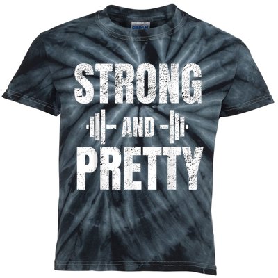 Strong And Pretty Gym Strongman Workout Fitness Kids Tie-Dye T-Shirt