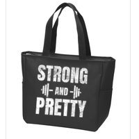 Strong And Pretty Gym Strongman Workout Fitness Zip Tote Bag