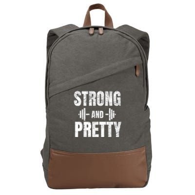 Strong And Pretty Gym Strongman Workout Fitness Cotton Canvas Backpack