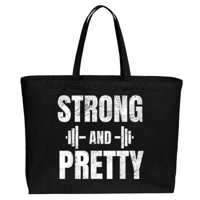 Strong And Pretty Gym Strongman Workout Fitness Cotton Canvas Jumbo Tote