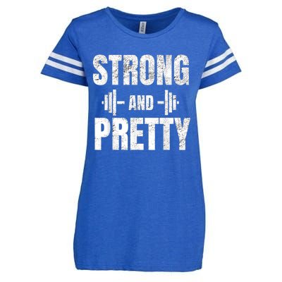 Strong And Pretty Gym Strongman Workout Fitness Enza Ladies Jersey Football T-Shirt