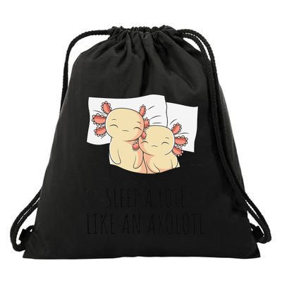 Sleeping Axolotl Pajama Mexican Salamander Lover Napping  Drawstring Bag