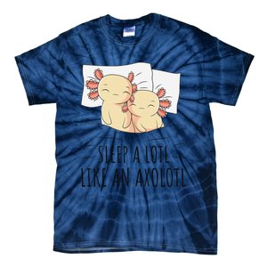 Sleeping Axolotl Pajama Mexican Salamander Lover Napping  Tie-Dye T-Shirt