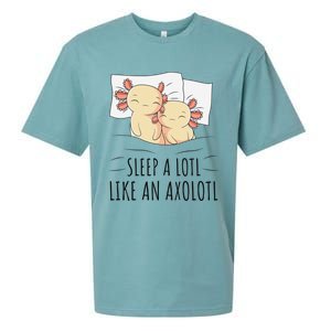 Sleeping Axolotl Pajama Mexican Salamander Lover Napping  Sueded Cloud Jersey T-Shirt