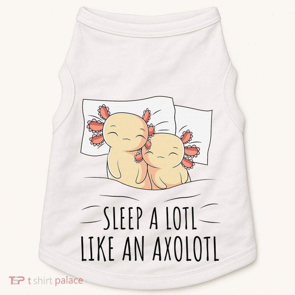Sleeping Axolotl Pajama Mexican Salamander Lover Napping  Doggie Tank
