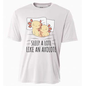 Sleeping Axolotl Pajama Mexican Salamander Lover Napping  Cooling Performance Crew T-Shirt