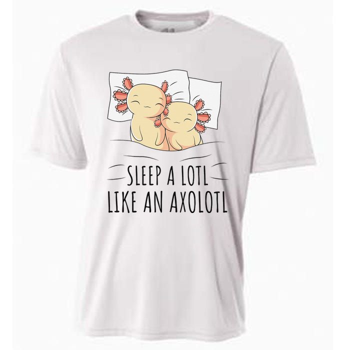 Sleeping Axolotl Pajama Mexican Salamander Lover Napping  Cooling Performance Crew T-Shirt