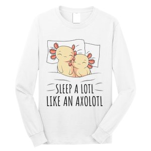 Sleeping Axolotl Pajama Mexican Salamander Lover Napping  Long Sleeve Shirt