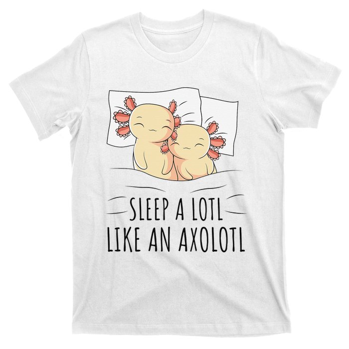 Sleeping Axolotl Pajama Mexican Salamander Lover Napping  T-Shirt