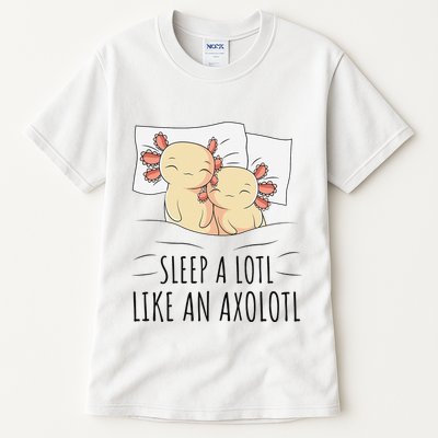 Sleeping Axolotl Pajama Mexican Salamander Lover Napping  Tall T-Shirt