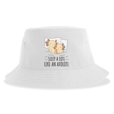 Sleeping Axolotl Pajama Mexican Salamander Lover Napping  Sustainable Bucket Hat