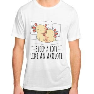 Sleeping Axolotl Pajama Mexican Salamander Lover Napping  Adult ChromaSoft Performance T-Shirt