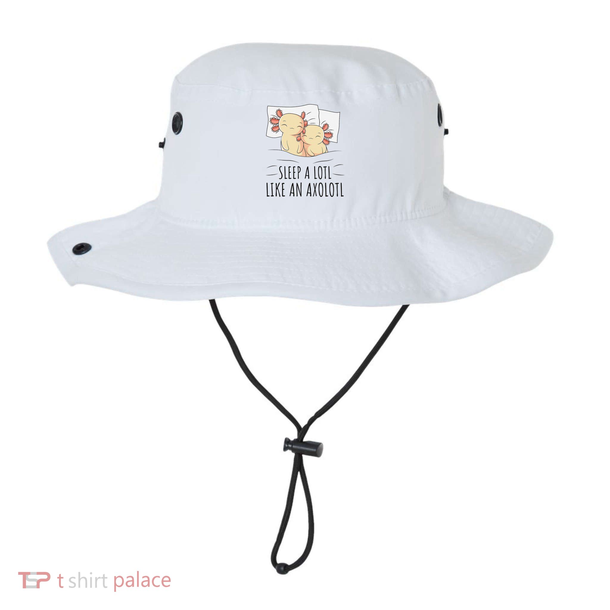Sleeping Axolotl Pajama Mexican Salamander Lover Napping  Bucket Hat