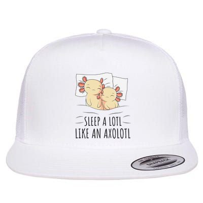 Sleeping Axolotl Pajama Mexican Salamander Lover Napping  Flatbill Hat