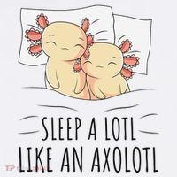 Sleeping Axolotl Pajama Mexican Salamander Lover Napping  Flatbill Hat