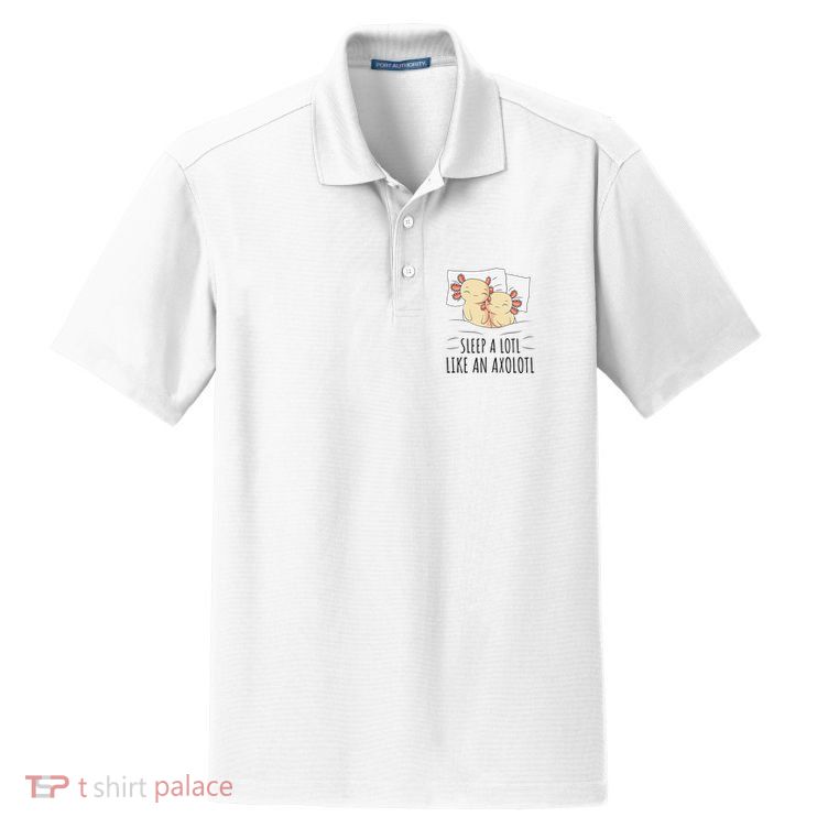 Sleeping Axolotl Pajama Mexican Salamander Lover Napping  Dry Zone Grid Polo