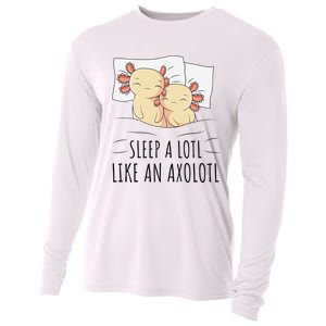 Sleeping Axolotl Pajama Mexican Salamander Lover Napping  Cooling Performance Long Sleeve Crew