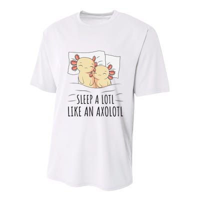 Sleeping Axolotl Pajama Mexican Salamander Lover Napping  Youth Performance Sprint T-Shirt