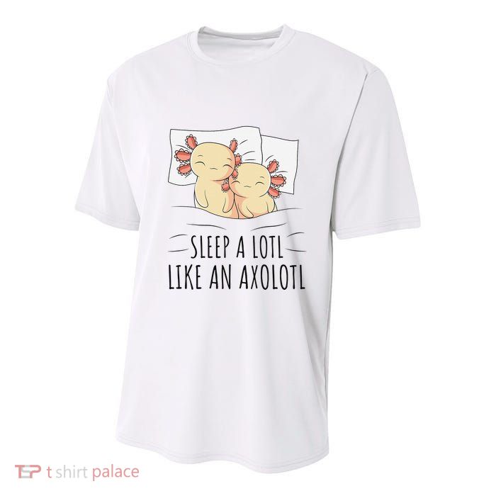 Sleeping Axolotl Pajama Mexican Salamander Lover Napping  Youth Performance Sprint T-Shirt