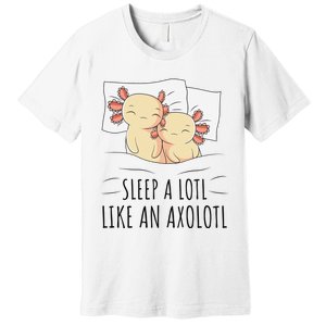 Sleeping Axolotl Pajama Mexican Salamander Lover Napping  Premium T-Shirt