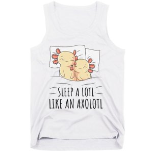 Sleeping Axolotl Pajama Mexican Salamander Lover Napping  Tank Top