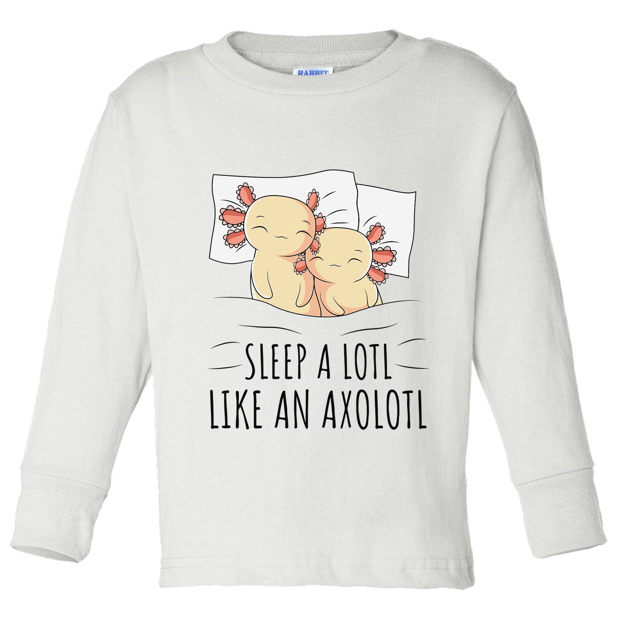 Sleeping Axolotl Pajama Mexican Salamander Lover Napping  Toddler Long Sleeve Shirt