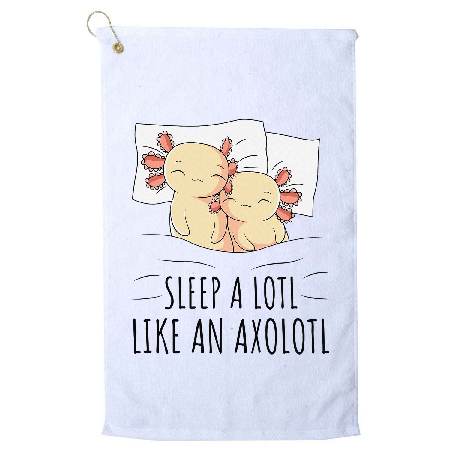 Sleeping Axolotl Pajama Mexican Salamander Lover Napping  Golf Towel
