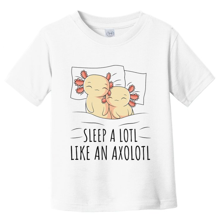 Sleeping Axolotl Pajama Mexican Salamander Lover Napping  Toddler T-Shirt
