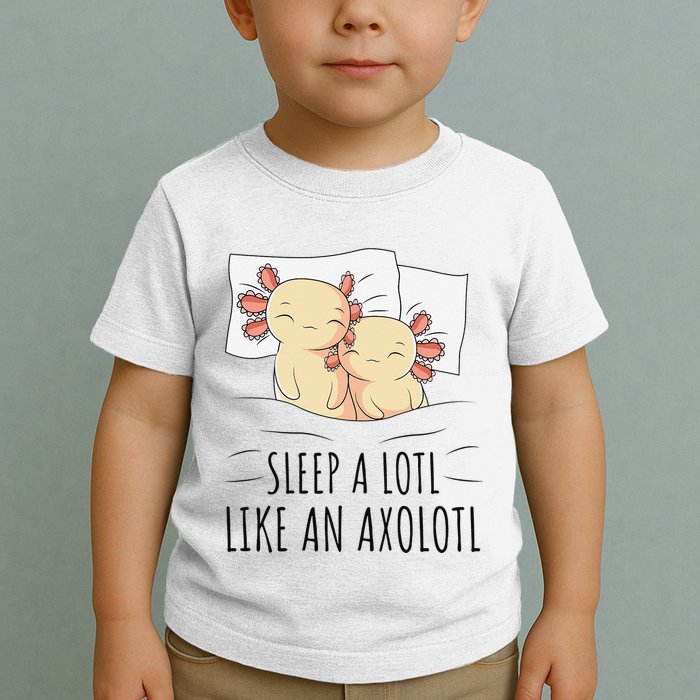 Sleeping Axolotl Pajama Mexican Salamander Lover Napping  Toddler T-Shirt