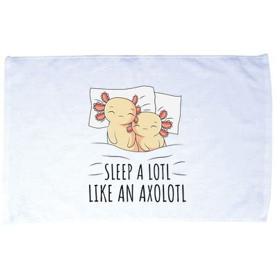 Sleeping Axolotl Pajama Mexican Salamander Lover Napping  Microfiber Hand Towel