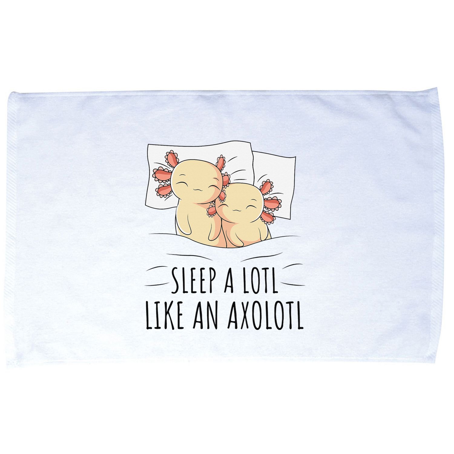 Sleeping Axolotl Pajama Mexican Salamander Lover Napping  Microfiber Hand Towel