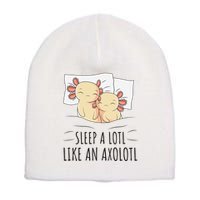 Sleeping Axolotl Pajama Mexican Salamander Lover Napping  Short Acrylic Beanie