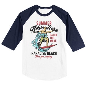 Summer Adventure Paradise Beach Baseball Sleeve Shirt