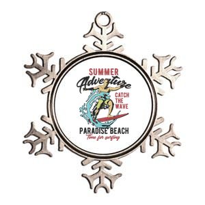 Summer Adventure Paradise Beach Metallic Star Ornament