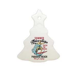 Summer Adventure Paradise Beach Ceramic Tree Ornament