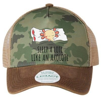 Sleeping Axolotl Pyjamas Mexican Salamander Lover Napping  Legacy Tie Dye Trucker Hat