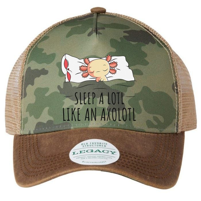 Sleeping Axolotl Pyjamas Mexican Salamander Lover Napping  Legacy Tie Dye Trucker Hat