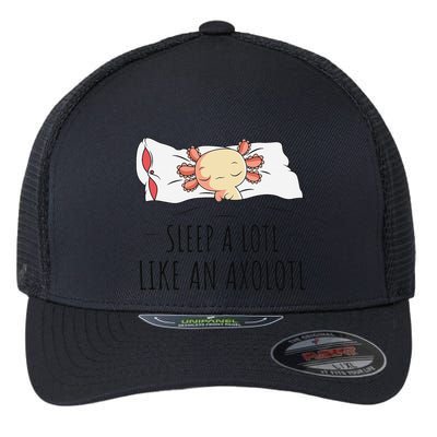 Sleeping Axolotl Pyjamas Mexican Salamander Lover Napping  Flexfit Unipanel Trucker Cap