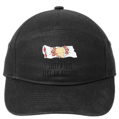 Sleeping Axolotl Pyjamas Mexican Salamander Lover Napping  7-Panel Snapback Hat
