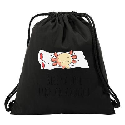 Sleeping Axolotl Pyjamas Mexican Salamander Lover Napping  Drawstring Bag