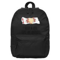 Sleeping Axolotl Pyjamas Mexican Salamander Lover Napping  16 in Basic Backpack