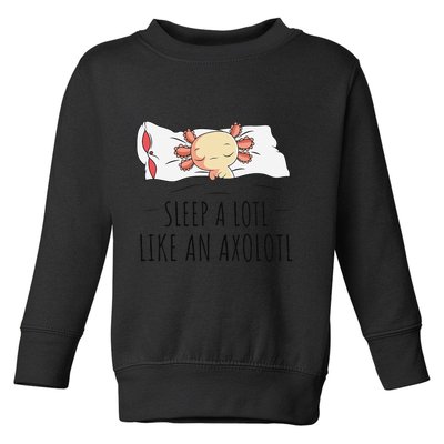 Sleeping Axolotl Pyjamas Mexican Salamander Lover Napping  Toddler Sweatshirt