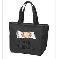 Sleeping Axolotl Pyjamas Mexican Salamander Lover Napping  Zip Tote Bag
