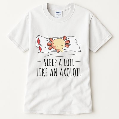Sleeping Axolotl Pyjamas Mexican Salamander Lover Napping  Tall T-Shirt