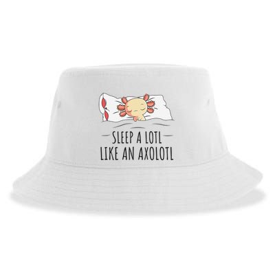 Sleeping Axolotl Pyjamas Mexican Salamander Lover Napping  Sustainable Bucket Hat