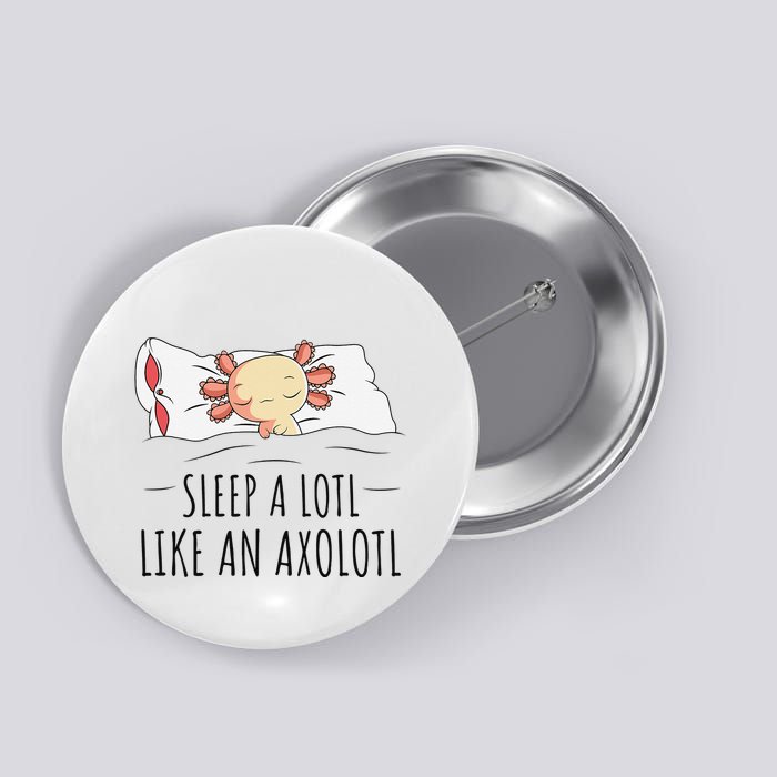 Sleeping Axolotl Pyjamas Mexican Salamander Lover Napping  Button