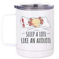 Sleeping Axolotl Pyjamas Mexican Salamander Lover Napping  12 oz Stainless Steel Tumbler Cup