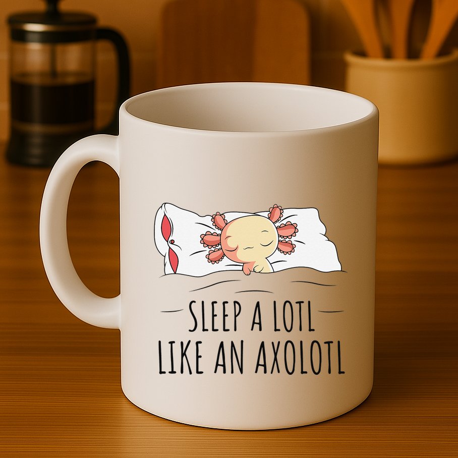 Sleeping Axolotl Pyjamas Mexican Salamander Lover Napping  Mug