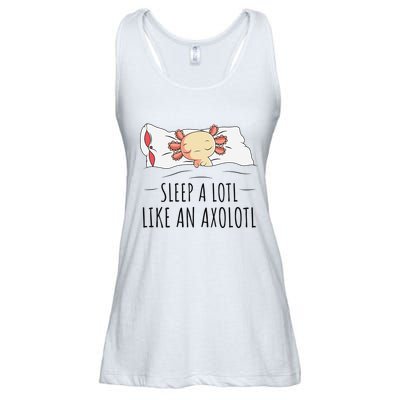 Sleeping Axolotl Pyjamas Mexican Salamander Lover Napping  Ladies Essential Flowy Tank