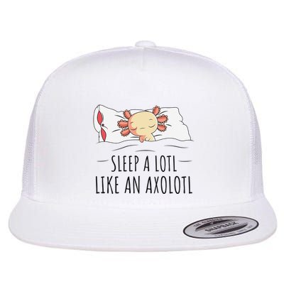 Sleeping Axolotl Pyjamas Mexican Salamander Lover Napping  Flatbill Hat